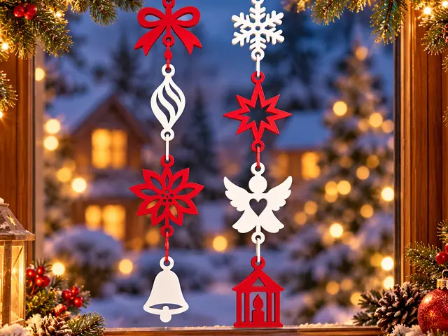 Christmas Window Hanging Ornaments Set — modelo 3D