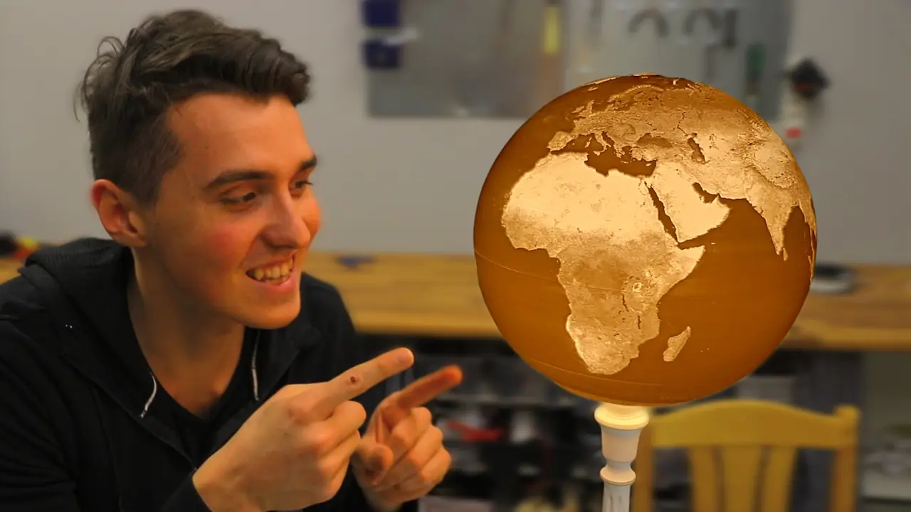 Spherical Lithophane - World Map — modelo 3D