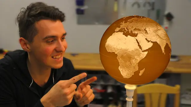 Spherical Lithophane - World Map — modelo 3D
