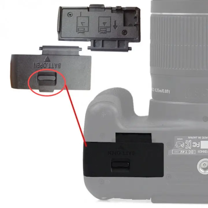 Clip to Battery cover form Camera Canon EOS Rebel T5 — modelo 3D