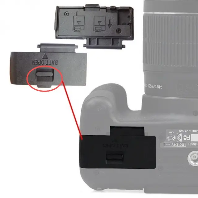Clip to Battery cover form Camera Canon EOS Rebel T5 — modelo 3D