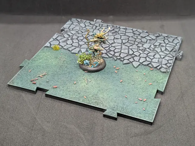 Modular Cobblestone & Forest Floor Terrain Tiles – Free Sample (6" dovetail tiles) — modelo 3D