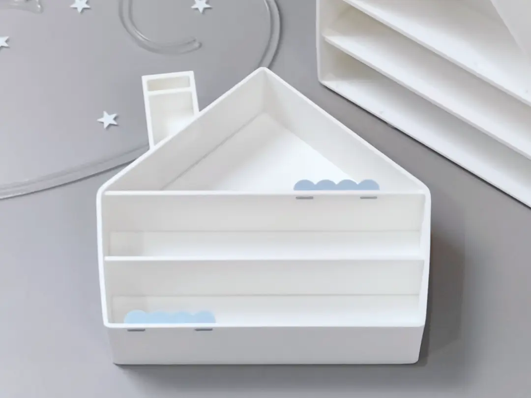 小房屋三层展示架/萌粒收纳柜 — modelo 3D