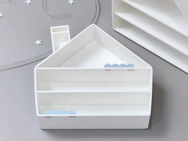 小房屋三层展示架/萌粒收纳柜 — modelo 3D