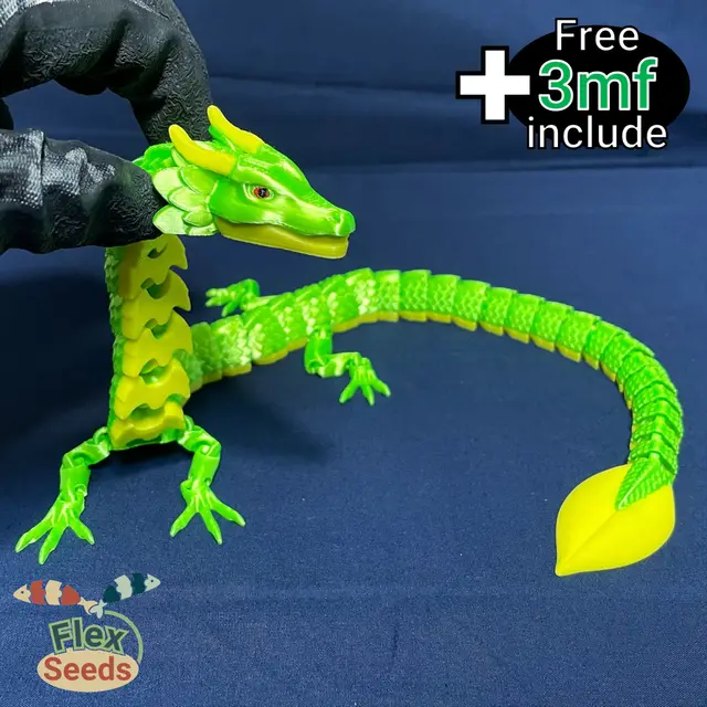 Flexi Leaf Dragon(Print-in-place) — modelo 3D