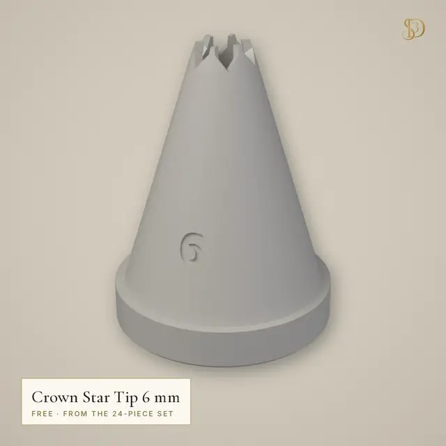 Crown Star Piping Tip 6 mm – Free Straight-Teeth Nozzle (from the 24-Piece Set) — modelo 3D