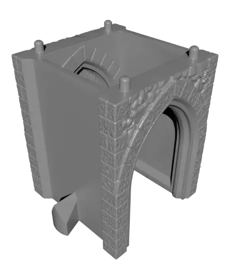 Modular Medieval Castle GATEHOUSE – 28mm Wargaming Terrain — modelo 3D
