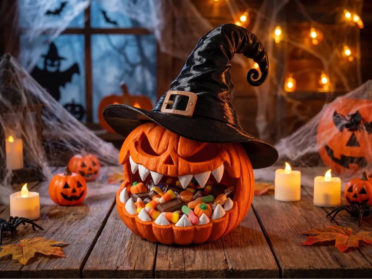 Haunted Witch Pumpkin – Multicolor Halloween — modelo 3D