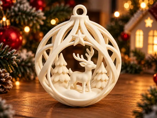 Christmas Reindeer Bauble Spherical Ornament 8 cm — modelo 3D