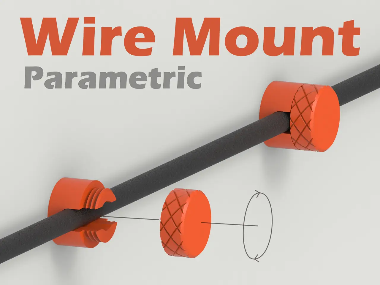 Electric Wire Wall Mount Collection - 8 Variations ( Parametric ) — modelo 3D