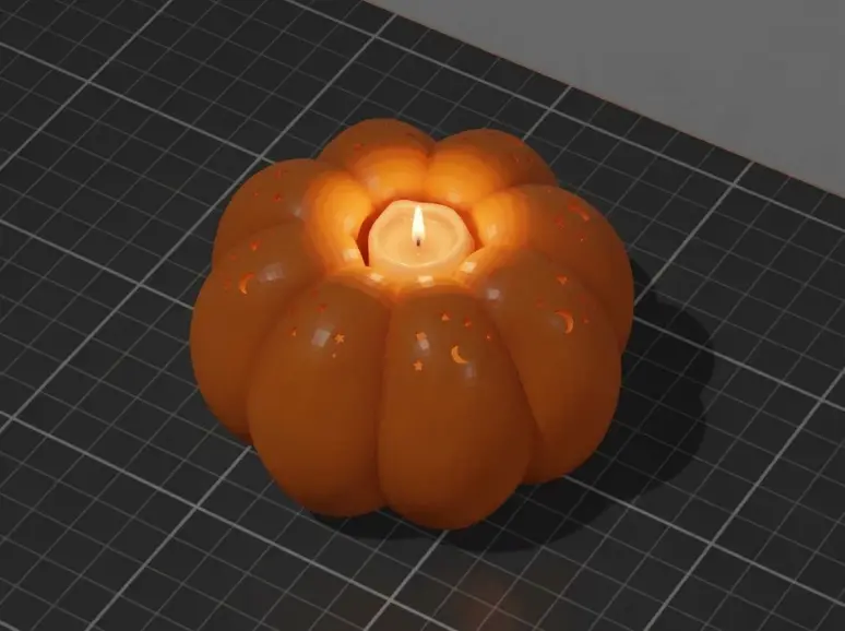 Pumpkin candle holder — modelo 3D