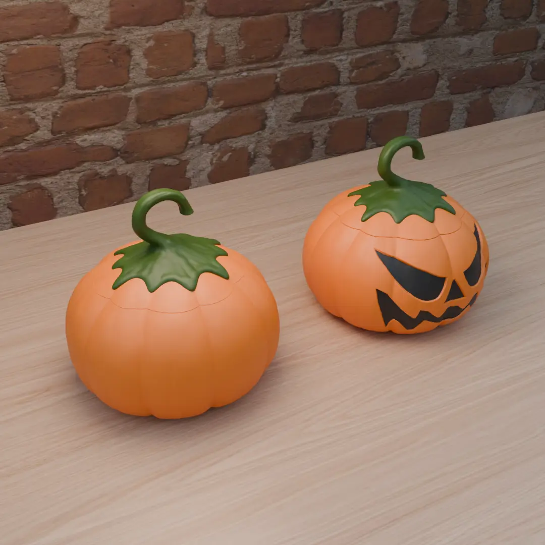 Pumpkin Box – Caja Calabaza con Tapa — modelo 3D