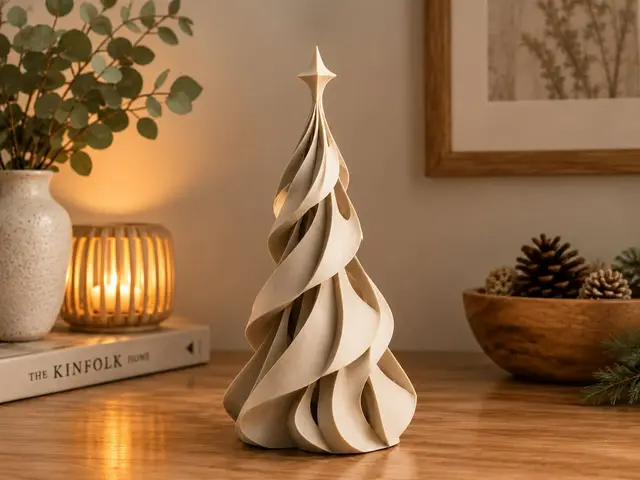 Christmas Tree Japandi no support — modelo 3D